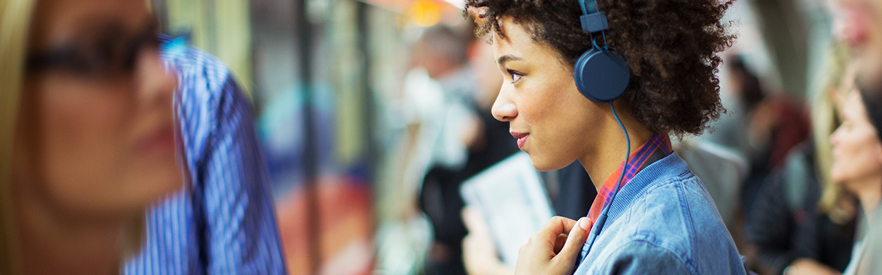 Woman listening to the music